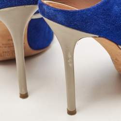 Pre Owned Malone Souliers Blue Suede and Leather Maureen  Pumps Size 39