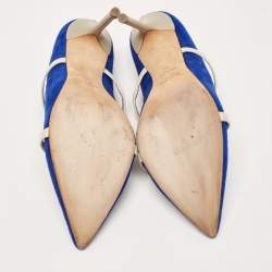 Pre Owned Malone Souliers Blue Suede and Leather Maureen  Pumps Size 39