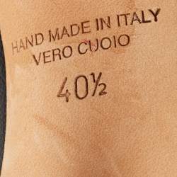 Pre Owned Malone Souliers Black/Beige Leather Maureen Sandals Size 40.5