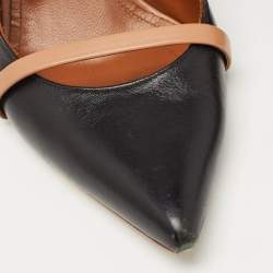 Pre Owned Malone Souliers Black/Beige Leather Maureen Sandals Size 40.5