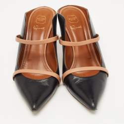 Pre Owned Malone Souliers Black/Beige Leather Maureen Sandals Size 40.5