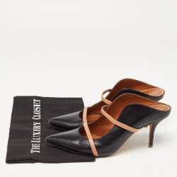 Pre Owned Malone Souliers Black/Beige Leather Maureen Sandals Size 40.5
