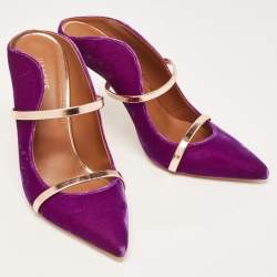 Malone Souliers Purple Velvet Maureen Mules Size 40.5 
