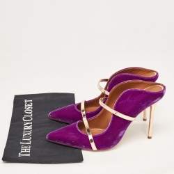 Malone Souliers Purple Velvet Maureen Mules Size 40.5 
