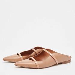 Pre Owned Malone Souliers Beige Leather Maureen  Flats Size 41