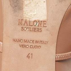 Pre Owned Malone Souliers Beige Leather Maureen  Flats Size 41