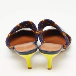 Pre Owned Malone Souliers Black/Purple Patent Leather and Chord Maisie Kitten-Heel Sandals Size 41