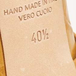 Pre Owned Malone Souliers Yellow Croc Embossed Maureen Mules Size 40.5