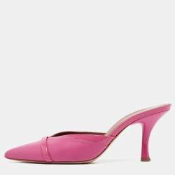 Pre Owned Malone Souliers Pink Patent and Leather Jake Mules Size 39