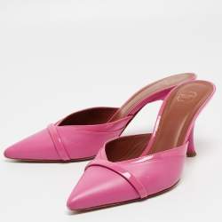 Pre Owned Malone Souliers Pink Patent and Leather Jake Mules Size 39
