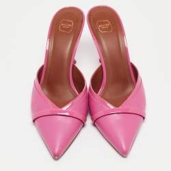 Pre Owned Malone Souliers Pink Patent and Leather Jake Mules Size 39