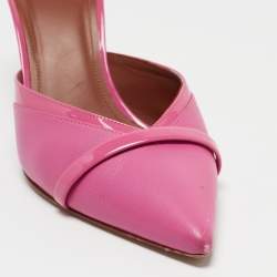 Pre Owned Malone Souliers Pink Patent and Leather Jake Mules Size 39