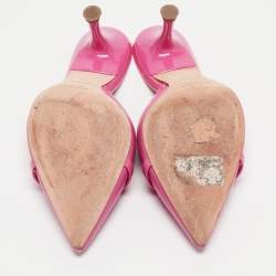 Pre Owned Malone Souliers Pink Patent and Leather Jake Mules Size 39