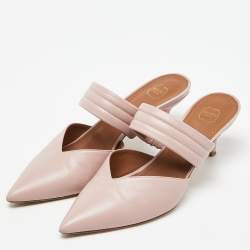 Pre Owned Malone Souliers Pink Leather Maisie Mules Size 39