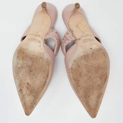 Pre Owned Malone Souliers Pink Leather Maisie Mules Size 39