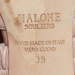 Pre Owned Malone Souliers Pink Leather Maisie Mules Size 39