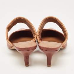 Pre Owned Malone Souliers Brown Leather Maisie Pointed Toe Slide Sandals Size 41