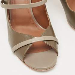 Pre Owned Malone Souliers Olive Green Leather Norah Mules Size 40