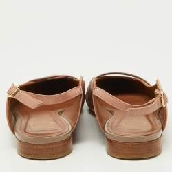 Malone Souliers Old Rose Leather Pointed Toe Mules Size 38