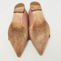 Malone Souliers Old Rose Leather Pointed Toe Mules Size 38