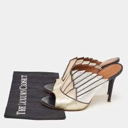 Pre Owned Malone Souliers Tricolor Leather Open Toe Mules Size 40