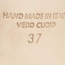 Pre Owned Malone Souliers Metallic Blue Raffia Missy Mule Sandals Size 37