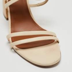 Malone Souliers Cream Leather Ankle Strap Sandals Size 41