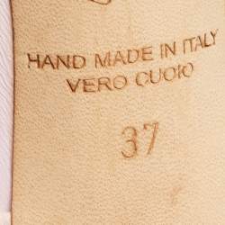 Pre Owned Malone Souliers Pink Leather Maureen Mules Size 37