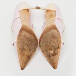 Pre Owned Malone Souliers Pink Leather Maureen Mules Size 37