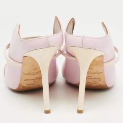 Pre Owned Malone Souliers Pink Leather Maureen Mules Size 37