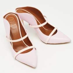 Pre Owned Malone Souliers Pink Leather Maureen Mules Size 37