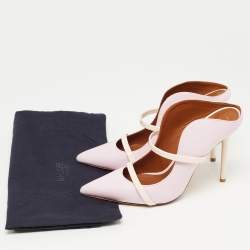 Pre Owned Malone Souliers Pink Leather Maureen Mules Size 37