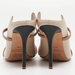 Pre Owned Malone Souliers Two Tone Leather Maureen Mules Size 37.5