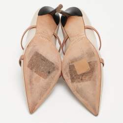 Pre Owned Malone Souliers Two Tone Leather Maureen Mules Size 37.5