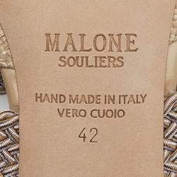 Pre Owned Malone Souliers Beige Raffia Maisie Mules Size 42