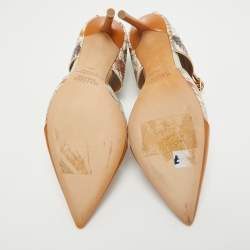 Pre Owned Malone Souliers Multicolor Snakeskin and Leather Ankle Strap Pumps Size 39