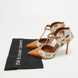 Pre Owned Malone Souliers Multicolor Snakeskin and Leather Ankle Strap Pumps Size 39