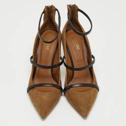 مملوكة مسبقًا Malone Souliers Brown Suede and Leather Robyn Pumps Size 39