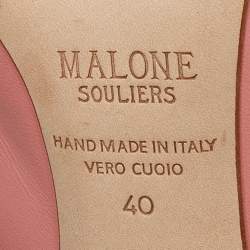 Pre Owned Malone Souliers Pink/Black Leather Maureen Mules Size 40