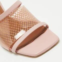 Malone Souliers Pink Leather Laney Slide Sandals Size 38