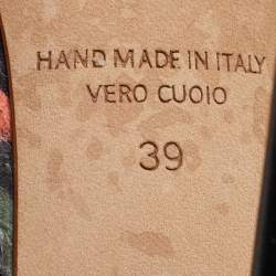 Pre Owned Malone Souliers Multicolor Leopard Print Python and Leather Maureen Mules Size 39