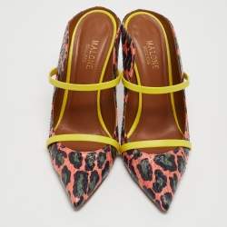 Pre Owned Malone Souliers Multicolor Leopard Print Python and Leather Maureen Mules Size 39