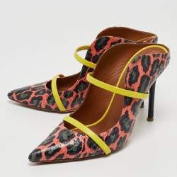 Pre Owned Malone Souliers Multicolor Leopard Print Python and Leather Maureen Mules Size 39