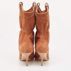 Malone Souliers Brown Suede Daisy Luwolt Cowboy Boots Size 41