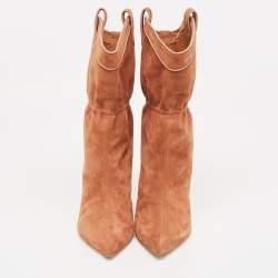Malone Souliers Brown Suede Daisy Luwolt Cowboy Boots Size 41