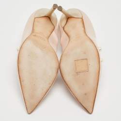 Malone Souliers Pink Satin Pearl Embellished Zia Pumps Size 37.5