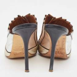 Pre Owned Malone Souliers Tricolor Leather Donna Slide Sandals Size 37