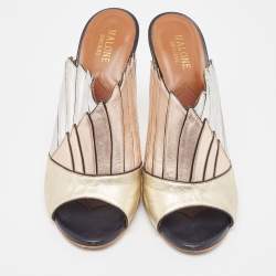 Malone Souliers Multicolor Leather Open Toe Mules Size 40