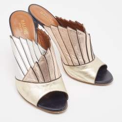 Malone Souliers Multicolor Leather Open Toe Mules Size 40