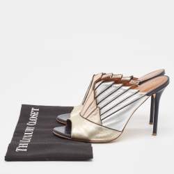 Malone Souliers Multicolor Leather Open Toe Mules Size 40